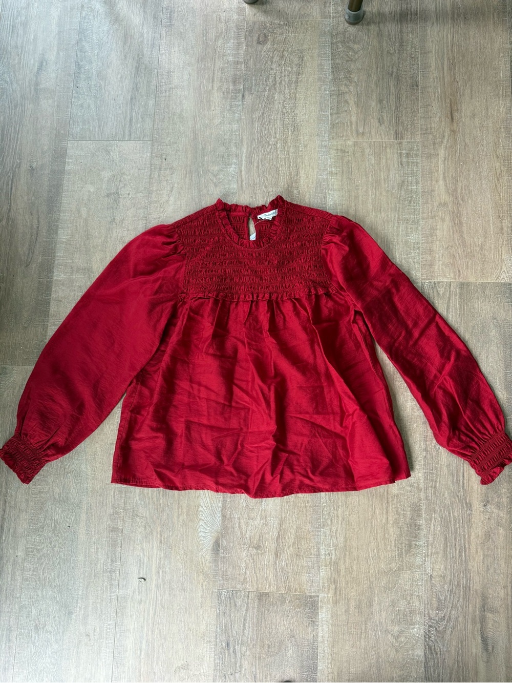 Madewell Women’s Red Long-Sleeve Blouse size Small